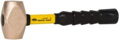 NUPLA - 4 Lb Head 1-43/64" Face Brass Nonmarring Hammer - 12" OAL, Fiberglass Handle - Strong Tooling