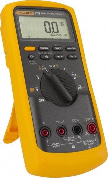 Fluke - 87-5, CAT IV, CAT III, 1,000 VAC/VDC, Digital True RMS Auto Ranging Manual Ranging Multimeter - 50 mOhm, Measures Voltage, Capacitance, Current, Frequency, Resistance, Temperature - Strong Tooling