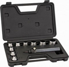 General - 10 Piece, 1/4 to 1", Hollow Punch Set - Comes in Plastic Case - Strong Tooling