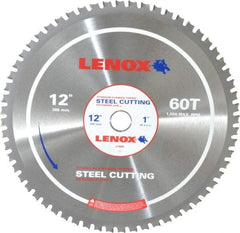 Lenox - 12" Diam, 1" Arbor Hole Diam, 60 Tooth Wet & Dry Cut Saw Blade - Titanium Carbide-Tipped, General Purpose Action, Standard Round Arbor - Strong Tooling