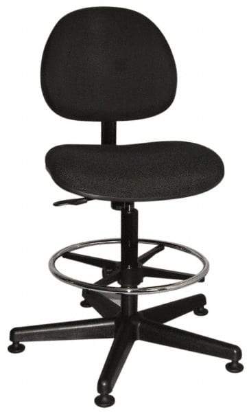 Bevco - Swivel Stool - 18" Wide x 18" Deep, Woven Fabric Seat, Black - Strong Tooling