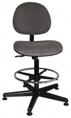 Bevco - Swivel Stool - 18" Wide x 18" Deep, Woven Fabric Seat, Gray - Strong Tooling