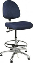 Bevco - ESD Swivel Stool with Back Rest - 20" Wide x 18" Deep, Fabric Mesh Seat, Navy - Strong Tooling