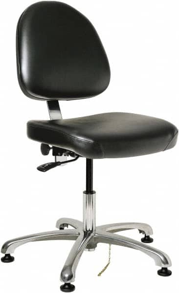 Bevco - ESD Swivel Chair - 20" Wide x 18" Deep, Vinyl Seat, Black - Strong Tooling