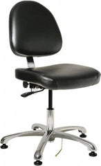 Bevco - ESD Swivel Chair - 20" Wide x 18" Deep, Vinyl Seat, Black - Strong Tooling