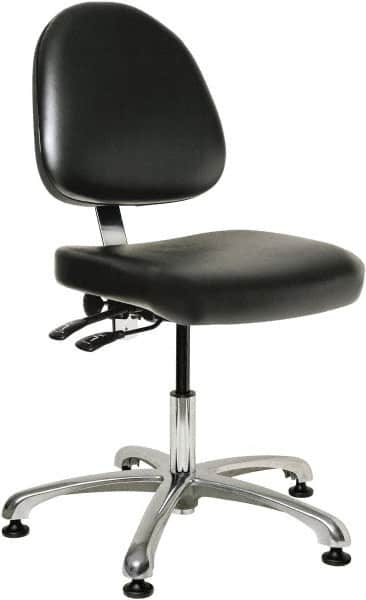 Bevco - Pneumatic Height Adjustable Chair - 20" Wide x 18" Deep, Vinyl Seat, Black - Strong Tooling