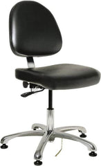 Bevco - Adjustable Chair - 20" Wide x 18" Deep, Vinyl Seat, Black - Strong Tooling