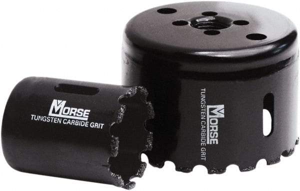 M.K. MORSE - 3-3/8" Diam, 1-15/16" Cutting Depth, Hole Saw - Carbide Grit Saw, Gulleted Edge - Strong Tooling