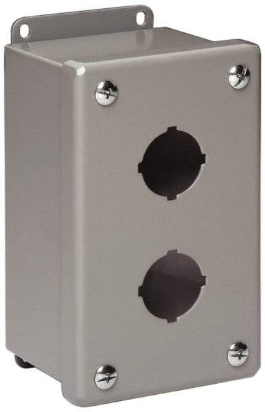 Cooper B-Line - 3 Hole, 1.203 Inch Hole Diameter, Stainless Steel Pushbutton Switch Enclosure - 8 Inch High x 3-1/4 Inch Wide x 2-3/4 Inch Deep, 12, 13 NEMA Rated - Strong Tooling