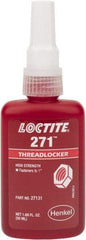 Loctite - 50 mL Bottle, Red, High Strength Liquid Threadlocker - Series 271, 24 hr Full Cure Time, Hand Tool, Heat Removal - Strong Tooling