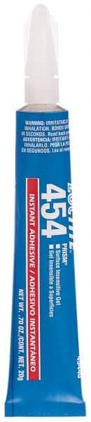 Loctite - 0.70 oz Tube Clear Instant Adhesive - Series 454, 15 sec Fixture Time, 24 hr Full Cure Time, Bonds to Plastic & Rubber - Strong Tooling