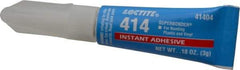 Loctite - 0.11 oz Tube Clear Instant Adhesive - Series 414, 20 sec Fixture Time, 24 hr Full Cure Time, Bonds to Metal, Plastic & Rubber - Strong Tooling