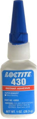 Loctite - 1 oz Bottle Clear Instant Adhesive - Series 430, 30 sec Fixture Time, 24 hr Full Cure Time, Bonds to Metal, Plastic & Rubber - Strong Tooling