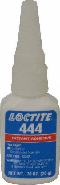 Loctite - 0.70 oz Bottle Clear Instant Adhesive - Series 444, 30 sec Fixture Time, 24 hr Full Cure Time, Bonds to Metal, Plastic & Rubber - Strong Tooling