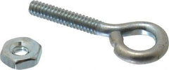 Gibraltar - #6-32, Zinc-Plated Finish, Steel Wire Turned Open Eye Bolt - 5/8" Thread Length, 1/4" ID x 1/2" OD, 3/4" Shank Length - Strong Tooling