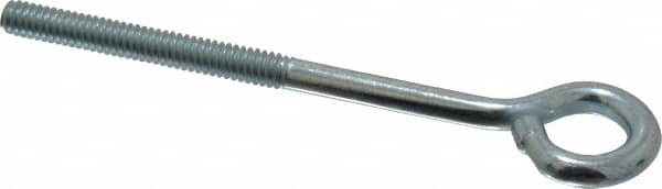 Gibraltar - 1/4-20, Zinc-Plated Finish, Steel Wire Turned Open Eye Bolt - 2" Thread Length, 1/2" ID x 1" OD, 3-1/2" Shank Length - Strong Tooling