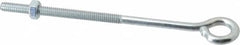 Gibraltar - 1/4-20, Zinc-Plated Finish, Steel Wire Turned Open Eye Bolt - 3" Thread Length, 1/2" ID x 1" OD, 5" Shank Length - Strong Tooling