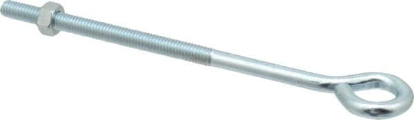 Gibraltar - 5/16-18, Zinc-Plated Finish, Steel Wire Turned Open Eye Bolt - 4" Thread Length, 5/8" ID x 1-1/4" OD, 6" Shank Length - Strong Tooling