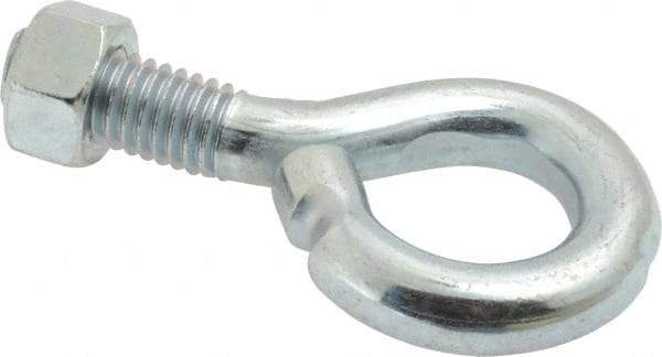 Gibraltar - 3/8-16, Zinc-Plated Finish, Steel Wire Turned Open Eye Bolt - 7/8" Thread Length, 3/4" ID x 1-3/8" OD, 1" Shank Length - Strong Tooling