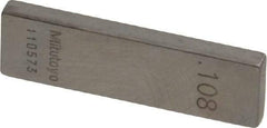 Mitutoyo - 0.108" Rectangular Steel Gage Block - Accuracy Grade 0, Includes Certificate of Inspection - Strong Tooling