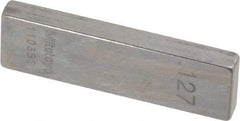 Mitutoyo - 0.127" Rectangular Steel Gage Block - Accuracy Grade AS-1, Includes Certificate of Inspection - Strong Tooling