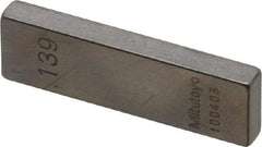 Mitutoyo - 0.139" Rectangular Steel Gage Block - Accuracy Grade AS-1, Includes Certificate of Inspection - Strong Tooling