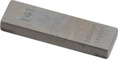 Mitutoyo - 0.141" Rectangular Steel Gage Block - Accuracy Grade AS-1, Includes Certificate of Inspection - Strong Tooling