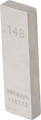 Mitutoyo - 0.148" Rectangular Steel Gage Block - Accuracy Grade AS-1, Includes Certificate of Inspection - Strong Tooling