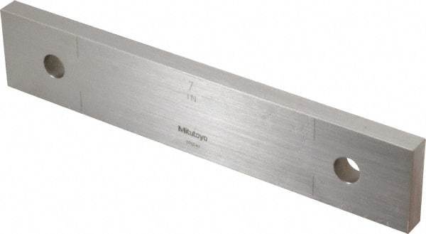 Mitutoyo - 7" Rectangular Steel Gage Block - Accuracy Grade 0, Includes Certificate of Inspection - Strong Tooling