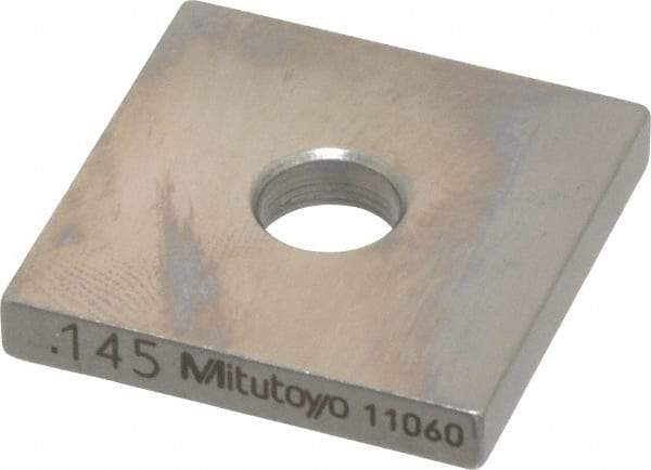 Mitutoyo - 0.145" Square Steel Gage Block - Accuracy Grade 0, Includes Certificate of Inspection - Strong Tooling