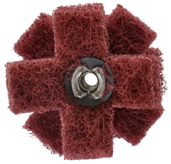 Standard Abrasives - 1-1/2" Diam Medium Density Cross Buff - 3 Plys, 8-32 Thread, Very Fine Grade, 20,000 Max RPM - Strong Tooling