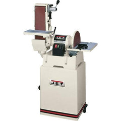 Jet - 48 Inch Long x 6 Inch Wide Belt, 12 Inch Diameter, Horizontal and Vertical Combination Sanding Machine - 2,500 Ft./min Belt Speed, 1-1/2 HP, Single Phase - Strong Tooling