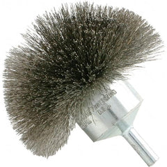 Brush Research Mfg. - 1" Brush Diam, Crimped, Flared End Brush - 1/4" Diam Steel Shank, 20,000 Max RPM - Strong Tooling