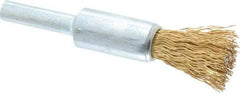 Value Collection - 1/2" Brush Diam, Crimped, End Brush - 1/4" Diam Shank, 4,500 Max RPM - Strong Tooling