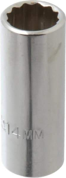 Proto - 3/8" Drive, Deep Hand Socket - 12 Points, 2-1/8" OAL, Chrome Finish - Strong Tooling