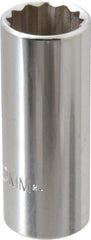 Proto - 3/8" Drive, Deep Hand Socket - 12 Points, 2-3/4" OAL, Chrome Finish - Strong Tooling