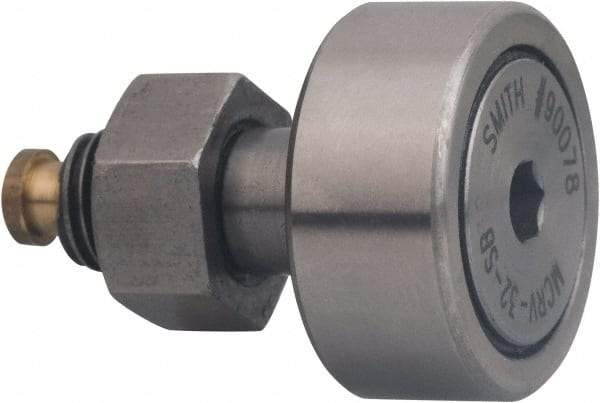 Accurate Bushing - 16mm Roller Diam x 11mm Width, 6mm Stud Diam x 16mm Length, Sealed Stud Cam Follower with Hex - Carbon Steel, 8mm Thread Length, M6 X 1 Thread, 28mm OAL, 6,400 N Dynamic Cap, 8,500 N Static Cap - Strong Tooling