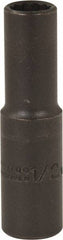 Proto - 1/2", 1/2" Drive, Deep Hand Socket - 12 Points, 3-1/4" OAL, Alloy Steel, Black Finish - Strong Tooling