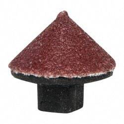 Superior Abrasives - 5/8" Diam 80 Grit 90° Included Angle Cone Center Lap - Aluminum Oxide, Medium Grade, Shank Mounted - Strong Tooling