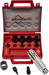 Mayhew - 11 Piece, 3 to 20mm, Hollow Punch Set - Round Shank, Alloy Steel, Comes in Plastic Case - Strong Tooling