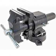 Bessey - 5" Jaw Width x 5" Jaw Opening, 2-1/2" Throat Depth, Bench & Pipe Combination Vise - Strong Tooling