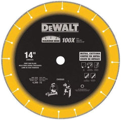 DeWALT - 14" Diam, 1" Arbor Hole Diam, 20 Tooth Wet & Dry Cut Saw Blade - Diamond-Tipped, Standard Round Arbor - Strong Tooling