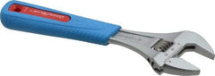 Channellock - 1-3/8" Jaw Capacity, 8" Standard Adjustable Wrench - Chrome Vanadium Steel, Chrome Finish - Strong Tooling