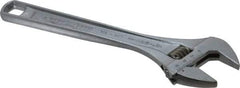 Channellock - 1-3/8" Jaw Capacity, 10" Standard Adjustable Wrench - Chrome Vanadium Steel, Chrome Finish - Strong Tooling