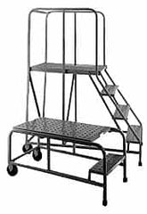 PW Platforms - 4 Step Platform - 500 Lb Capacity, 40" Platform Height, 26" Base Width x 67" Base Depth, Perforated Tread - Strong Tooling