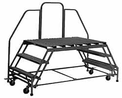 PW Platforms - 7 Step Platform - Double Access Rolling Work Platform, 500 Lb Capacity, 70" Platform Height, 26" Base Width x 145" Base Depth - Strong Tooling