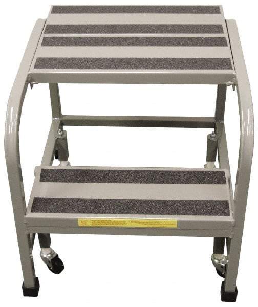 PW Platforms - 2 Step Stand - Office Mobile Stand, 300 Lb Capacity, 20" Platform Height, 26" Base Width x 22" Base Depth - Strong Tooling