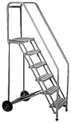 PW Platforms - 90" 6 Step Ladder - Portable Safety Ladder, 300 Lb Capacity, 60" Platform Height, 30" Base Width x 52" Base Depth - Strong Tooling