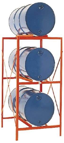 Made in USA - 7,200 Lb Load Capacity, 30 & 55 Gal Drum Storage Rack - 85-1/2" Wide x 70" High - Strong Tooling