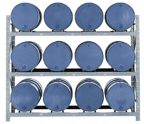 Made in USA - 14,475 Lb Load Capacity, 30 & 55 Gal Drum Pallet Rack - 105" Wide x 84" High - Strong Tooling